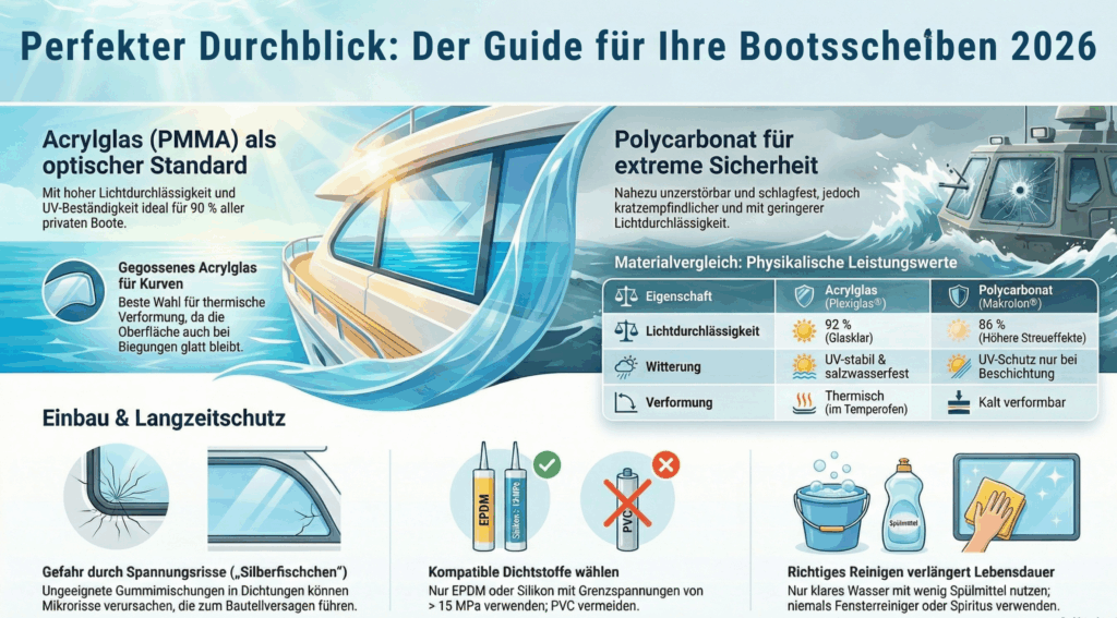 Infografik zum Thema: Bootsscheiben nach Maß bestellen
